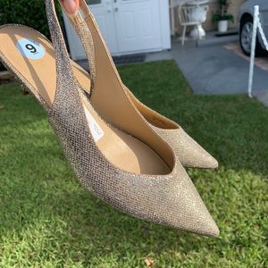 Gold shimmer heels